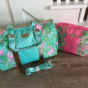 Lilly Pulitzer Oh Diamond Girl duffel tote weekender bag set